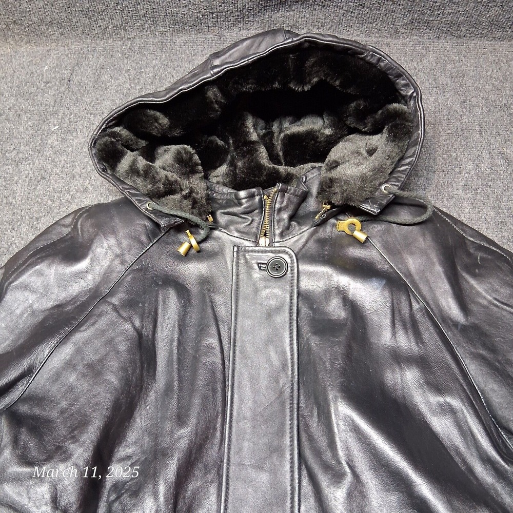VTG Bromley Northern Glades Soft Leather Jacket Women XL Black W Zip Out Lining - Picture 2 of 8